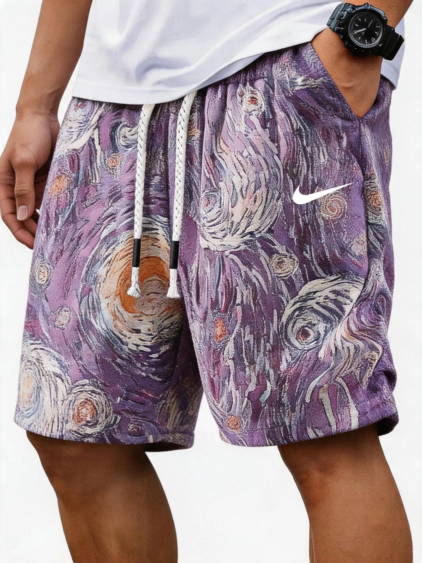 Men's Casual Trendy Embroidered Knitted Jacquard Shorts