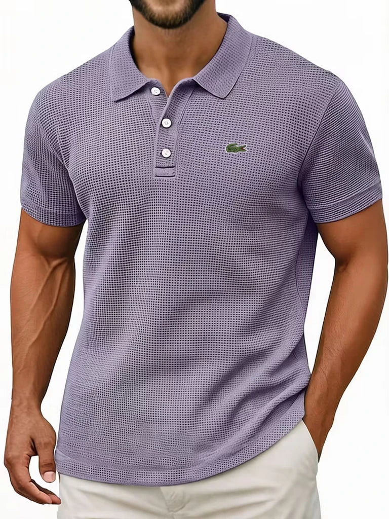 Waffle Knit Cotton Polo