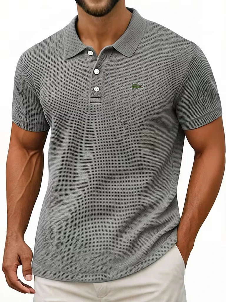 Waffle Knit Cotton Polo
