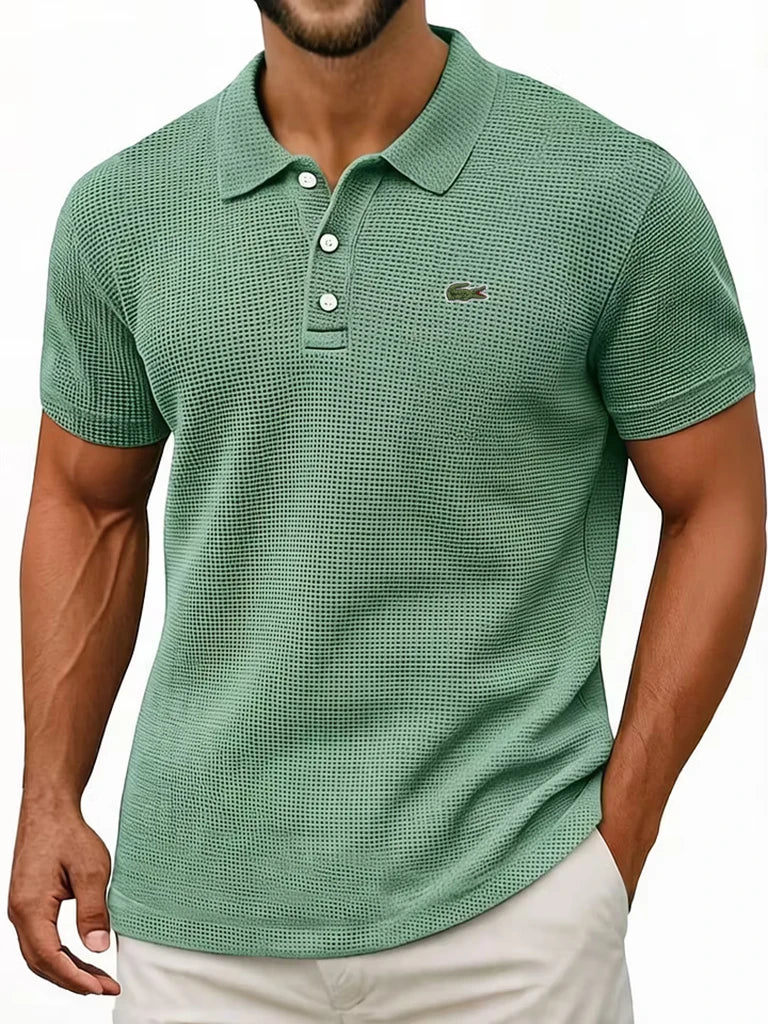Waffle Knit Cotton Polo