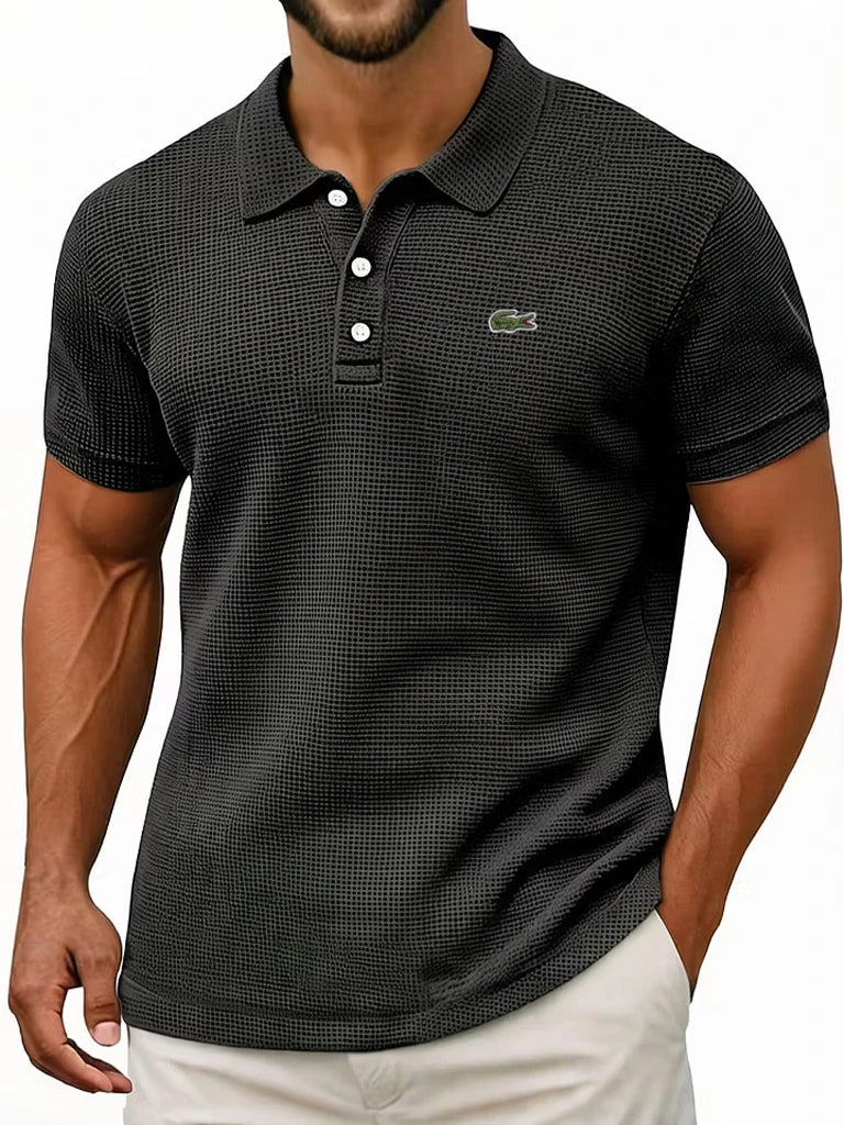 Waffle Knit Cotton Polo