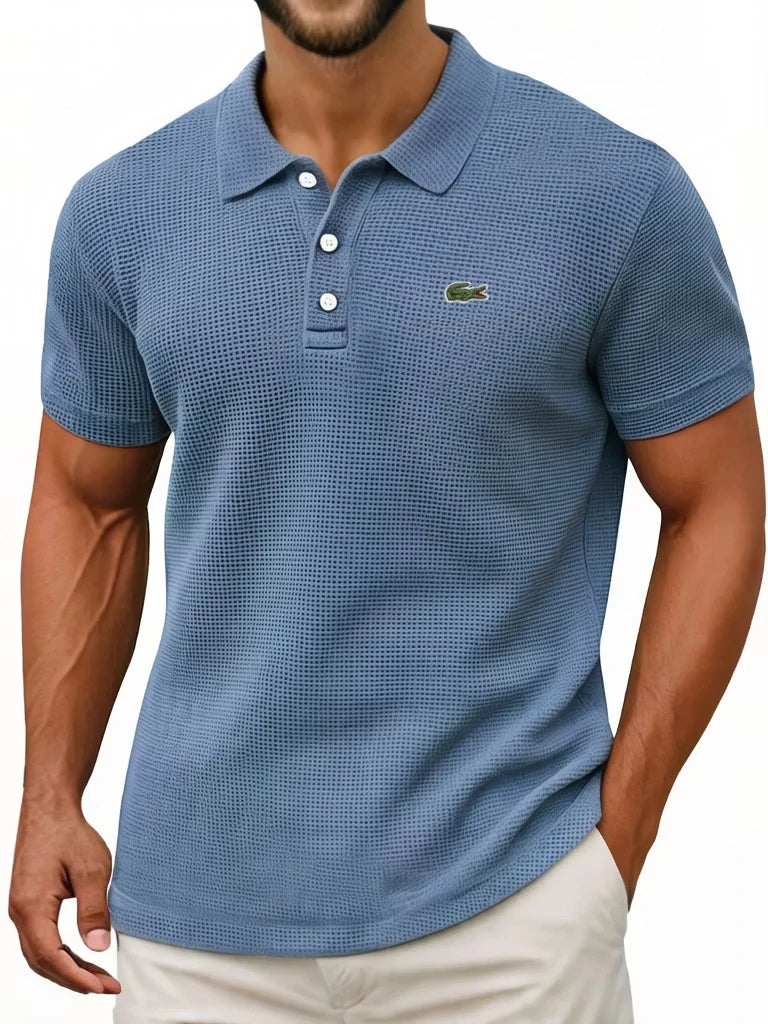 Waffle Knit Cotton Polo