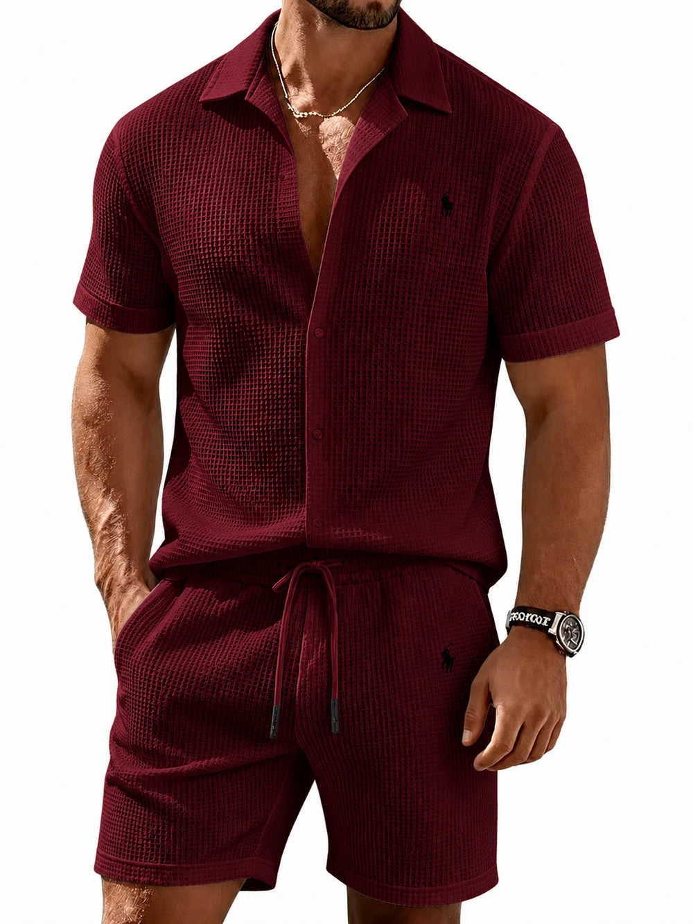 Waffle-Knit Resort Set