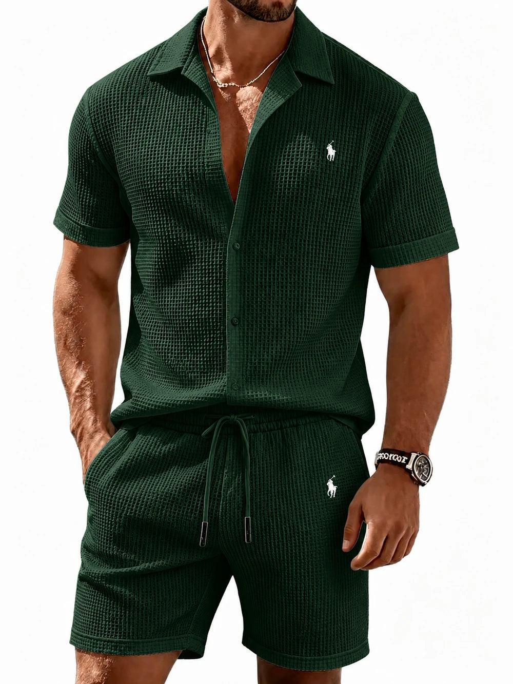 Waffle-Knit Resort Set