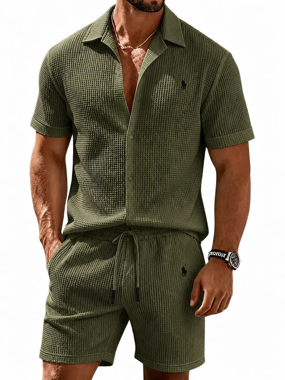 Waffle-Knit Resort Set