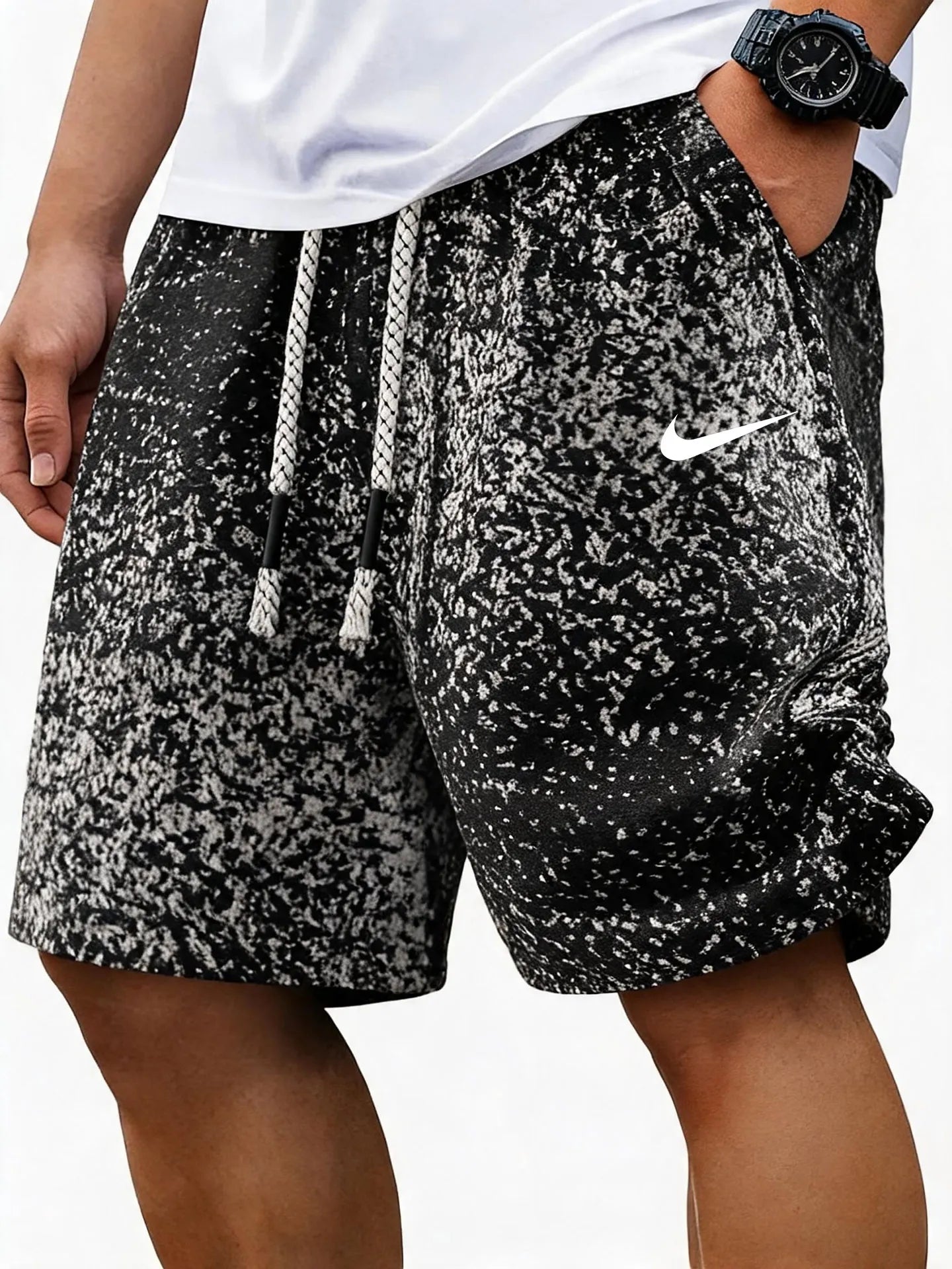 Men's Casual Trendy Embroidered Knitted Jacquard Shorts