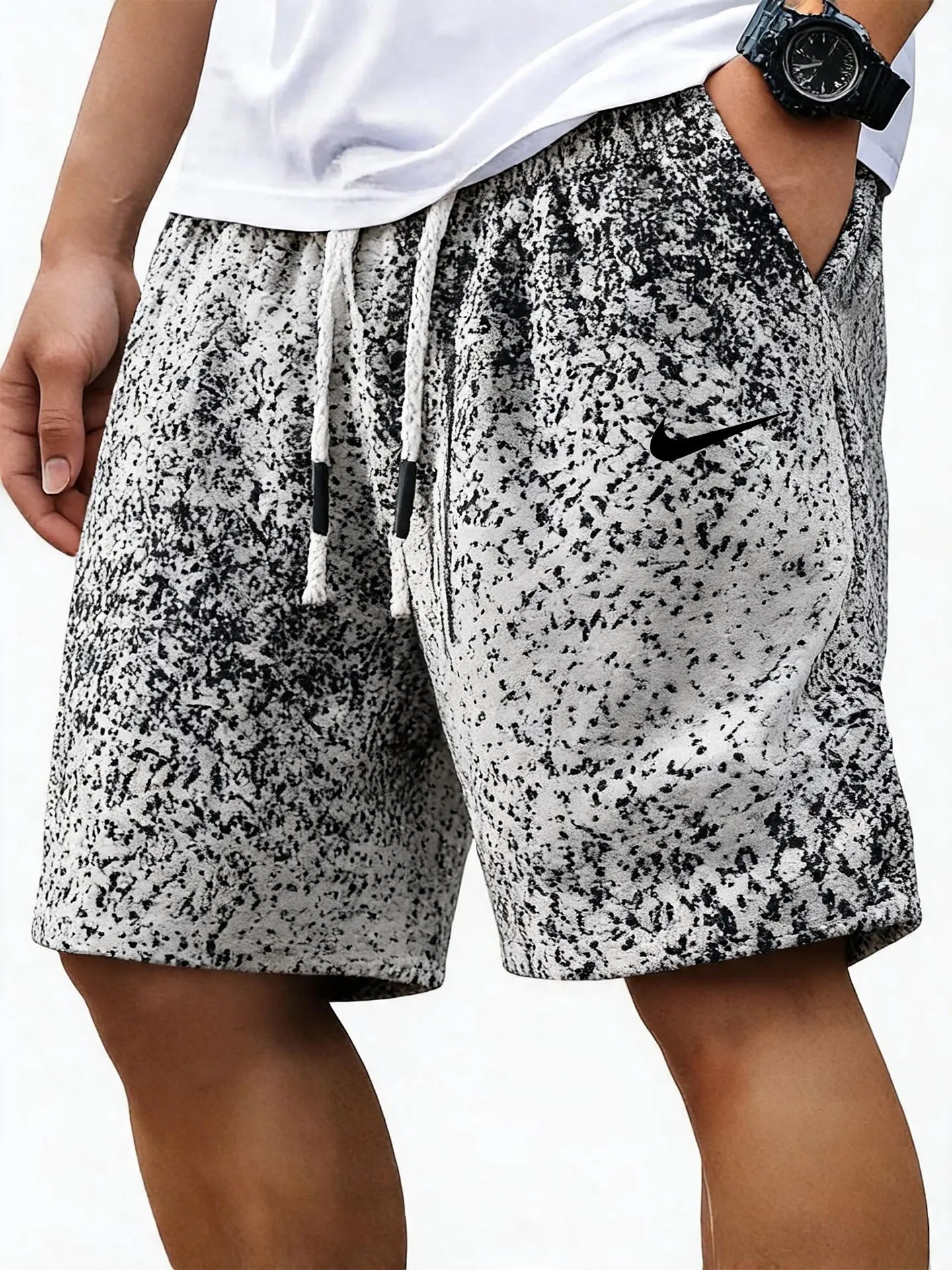 Men's Casual Trendy Embroidered Knitted Jacquard Shorts