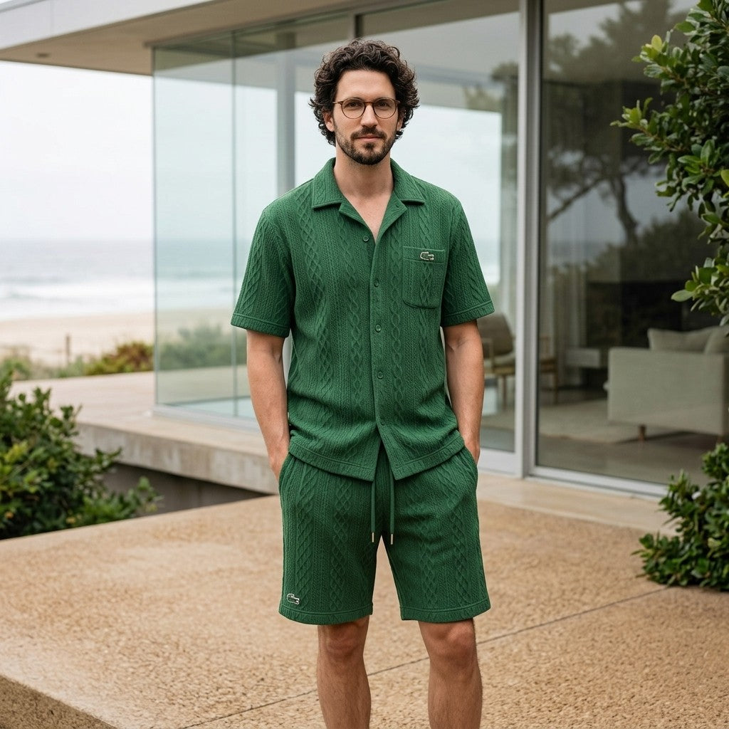 Green Cable Knit Set