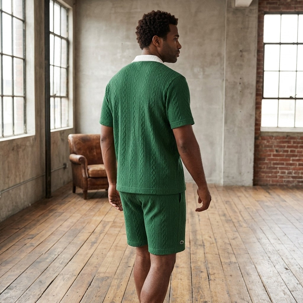 Green Cable Knit Set